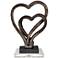 Interlocking Hearts Sculpture With 7" Square Acrylic Riser