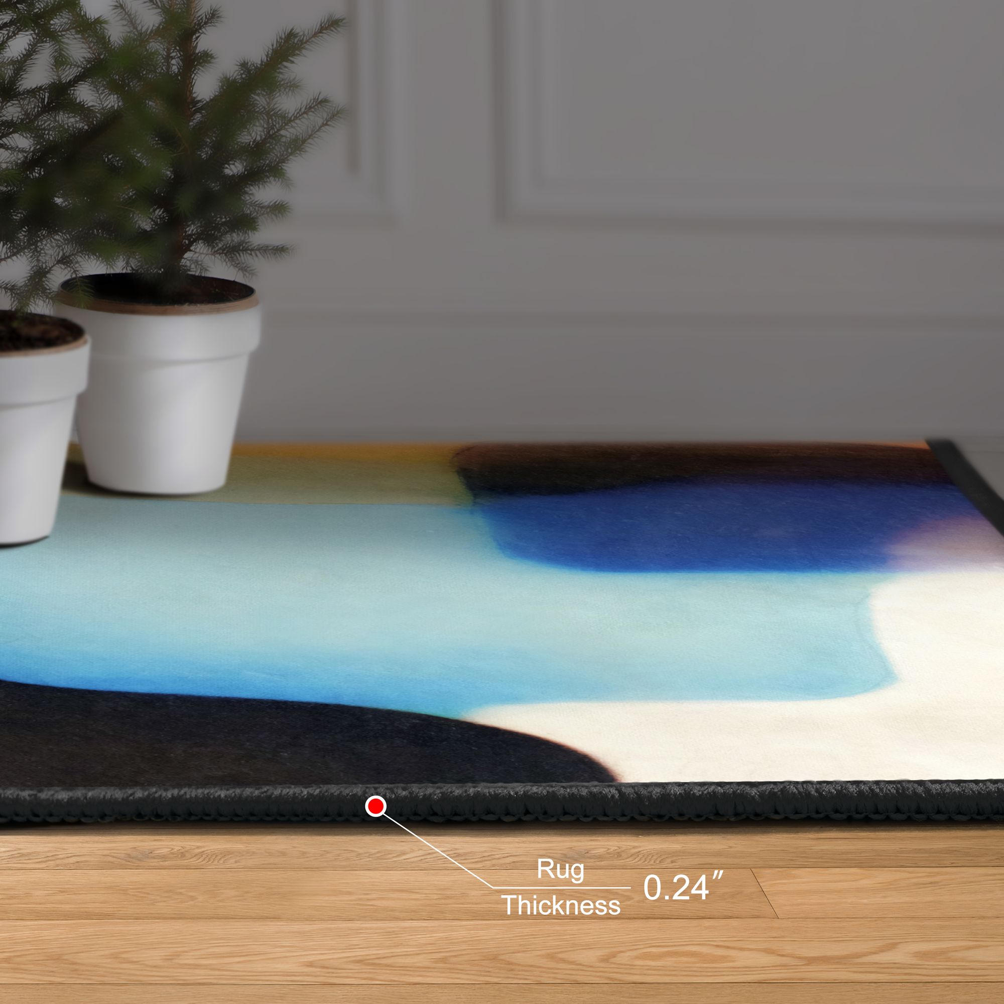 Image 7 Interlocking V 8'x10'Hand Washable Abstract Power-loomed Art Area Rug more views