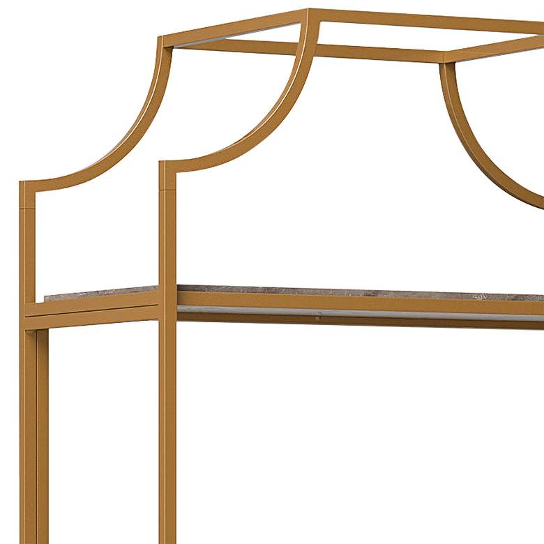Image 3 International Lux 30"W Gold and Deco Stone 5-Shelf Bookcase more views