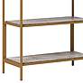 4_International Lux 30"W Gold and Deco Stone 5-Shelf Bookcase more views