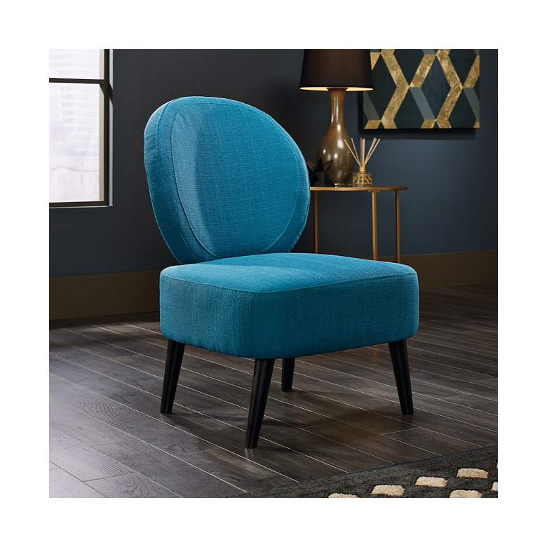 Image 1 International Lux Maya Pacific Blue Fabric Accent Chair