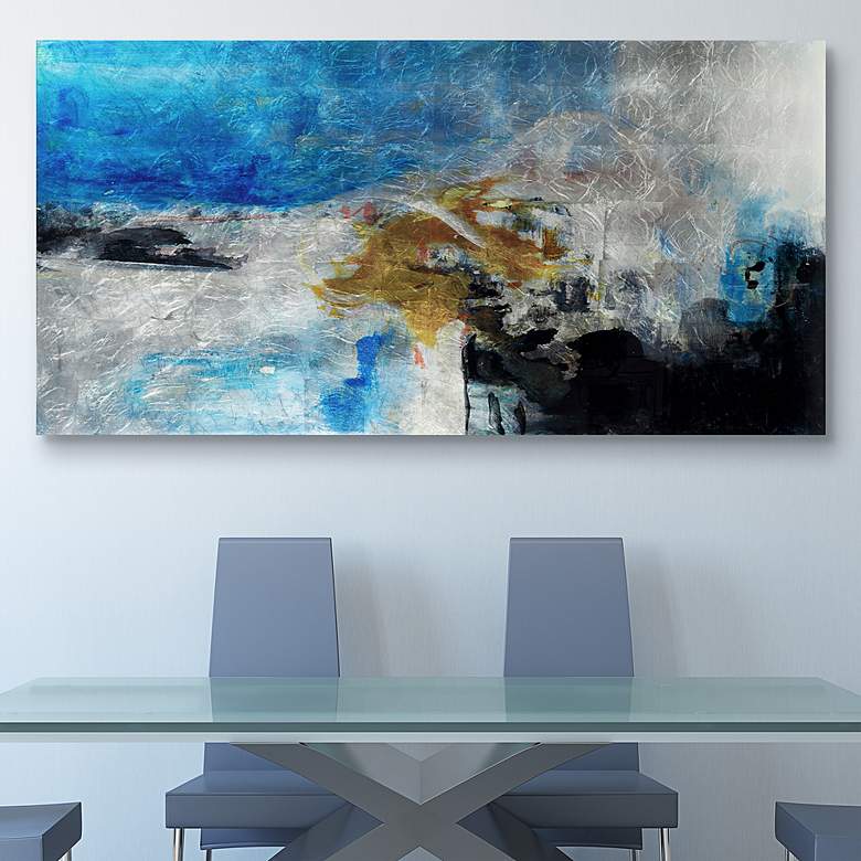 Image 1 Interplay Abstract II 36 inch x 72 inch Frameless Glass Wall Art