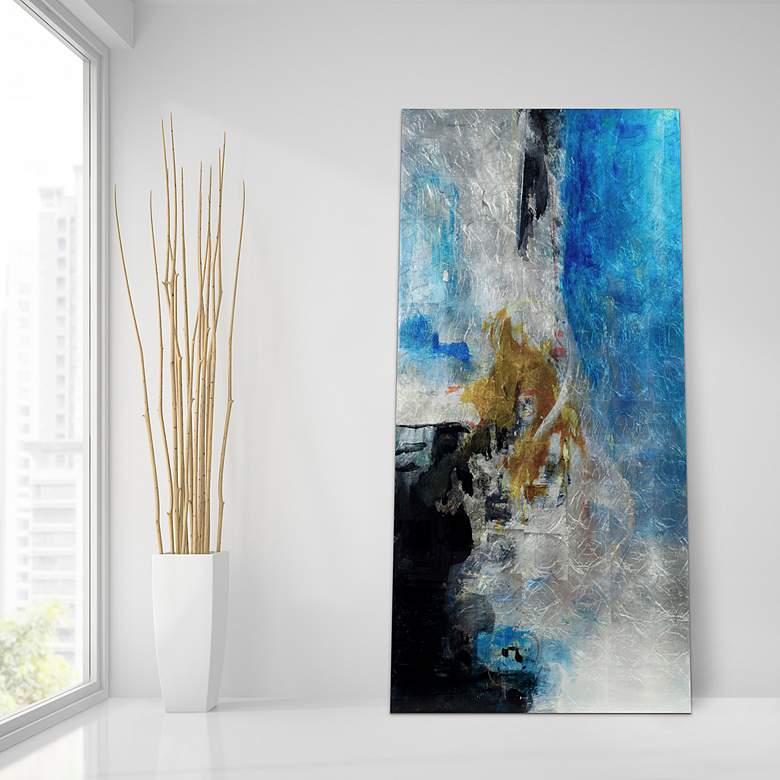 Image 4 Interplay Abstract II 36 inch x 72 inch Frameless Glass Wall Art more views