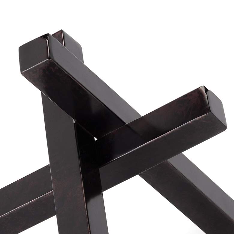 Image 2 Intersecting 12 3/4" Wide Black Zinc Iron Figurine more views