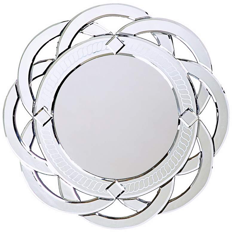 Image 1 Intersecting Rings Frameless Round 20" Wide Wall Mirror