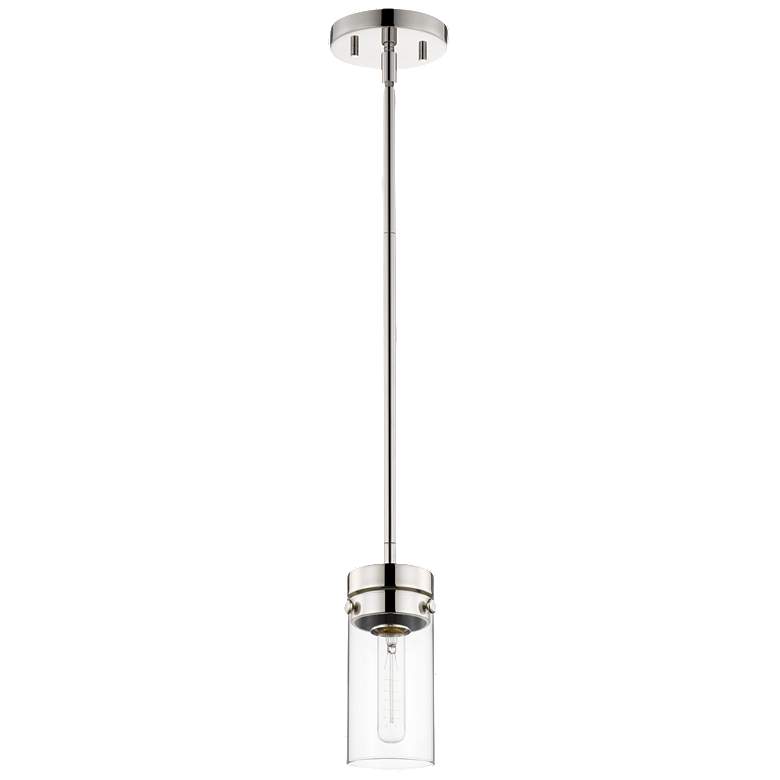 Image 1 Intersection; 1 Light; Mini Pendant; Polished Nickel with Clear Glass