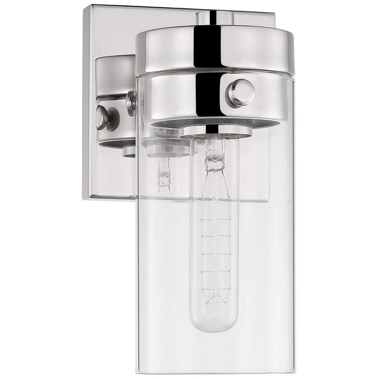 Image 1 Intersection; 1 Light; Vanity; Polished Nickel with Clear Glass
