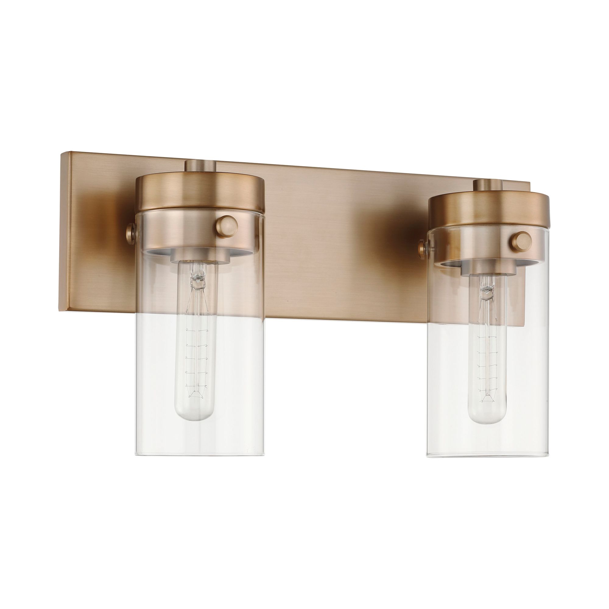 Image 3 Intersection; 2 Light; Vanity; Burnished Brass with Clear Glass more views