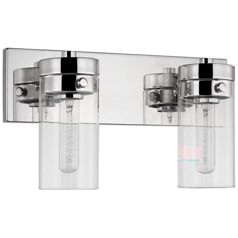 Image 1 Intersection; 2 Light; Vanity; Polished Nickel with Clear Glass