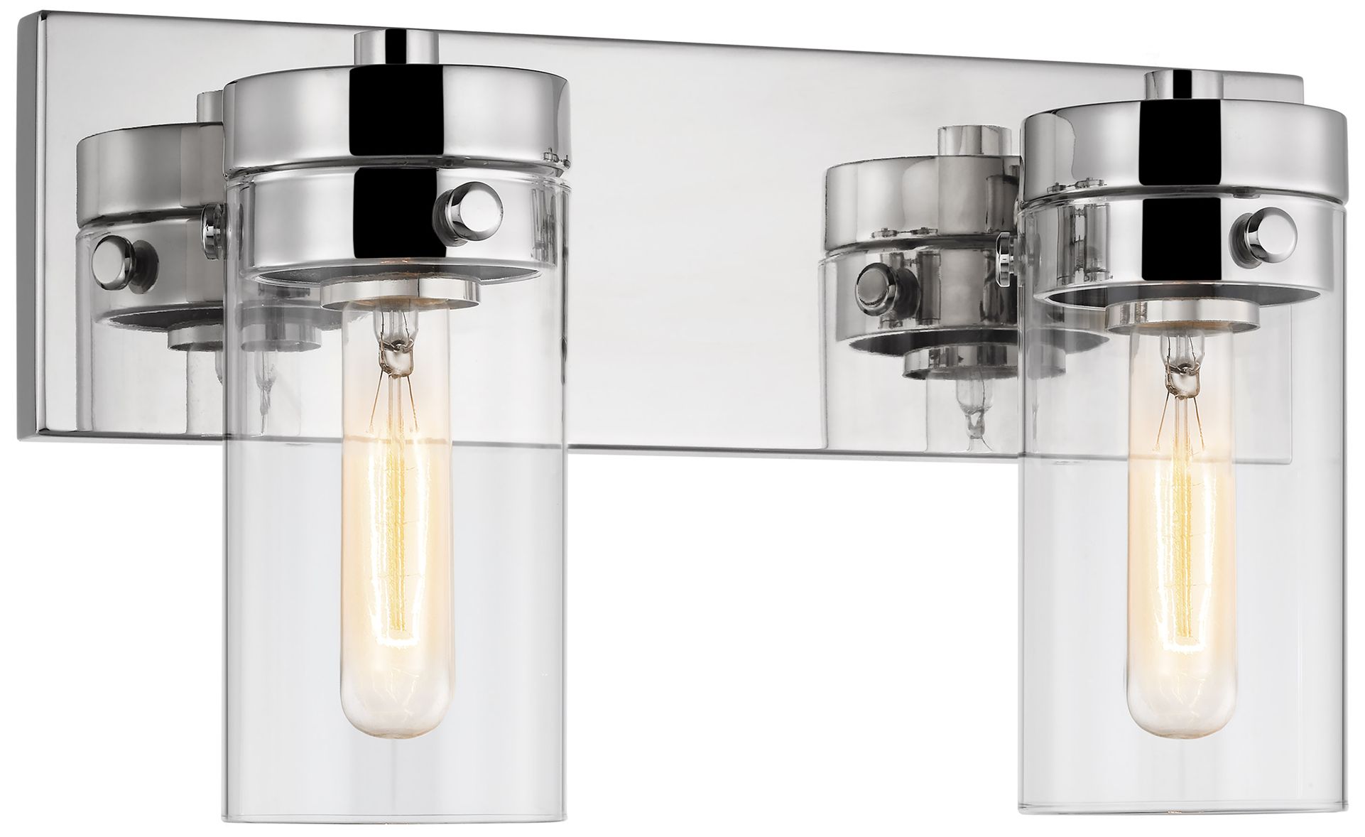 Image 3 Intersection; 2 Light; Vanity; Polished Nickel with Clear Glass more views