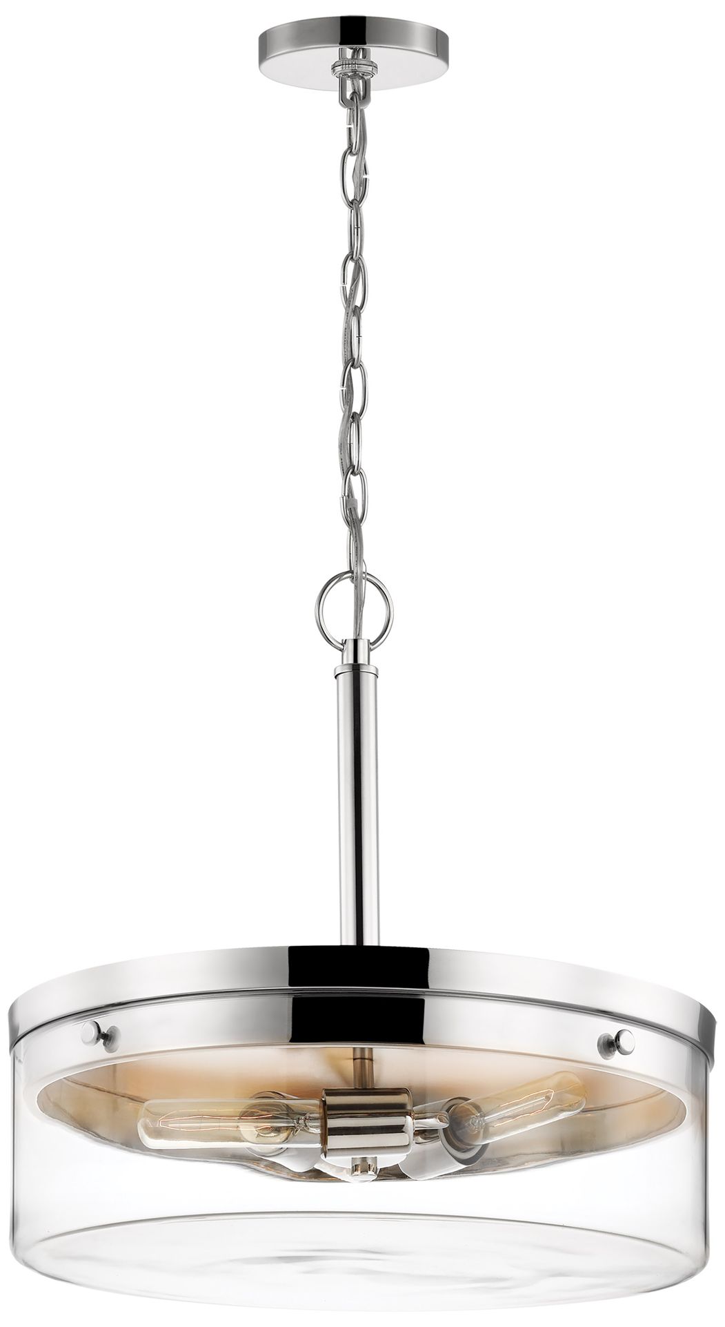 Image 3 Intersection; 3 Light; Pendant; Polished Nickel with Clear Glass more views