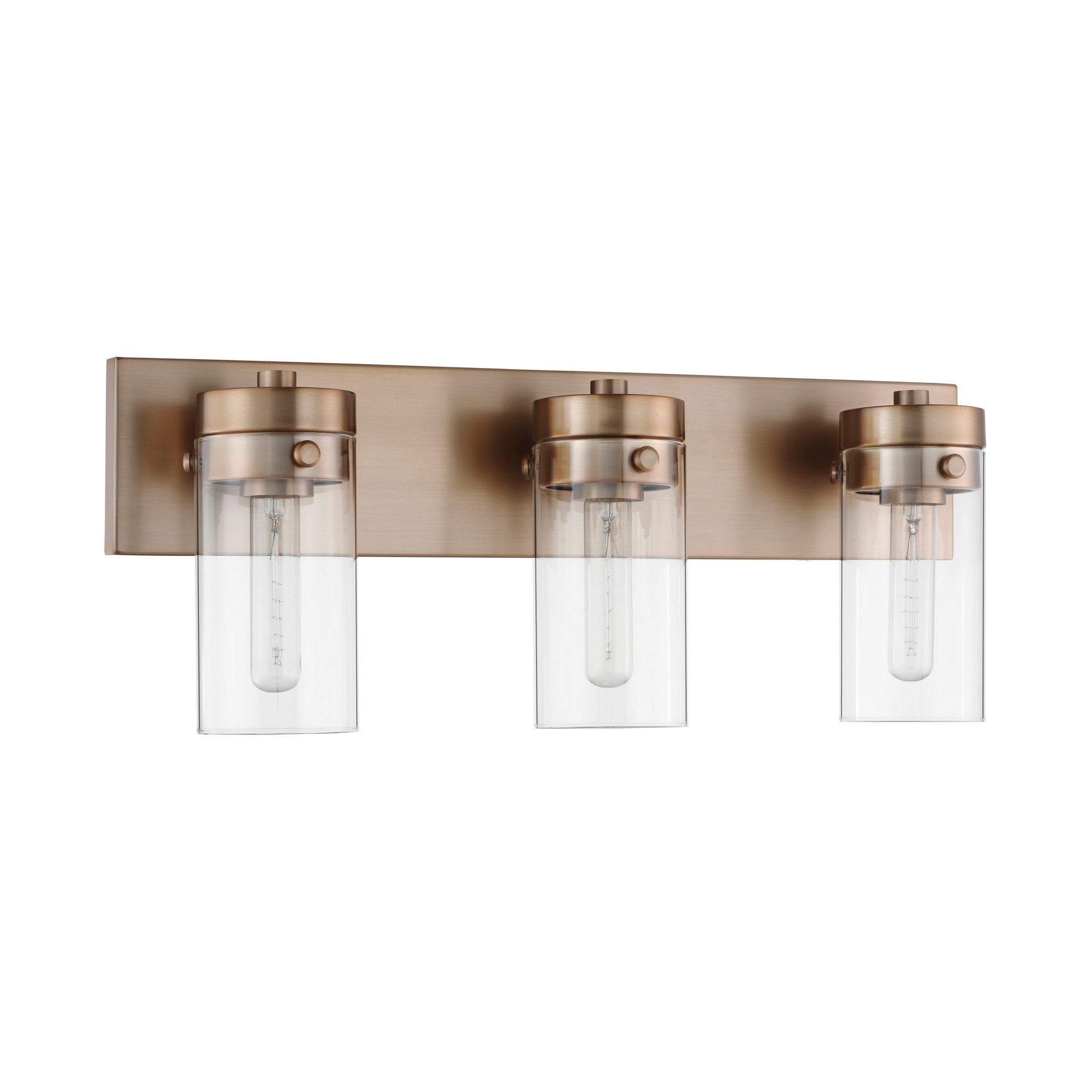 Image 2 Intersection; 3 Light; Vanity; Burnished Brass with Clear Glass more views