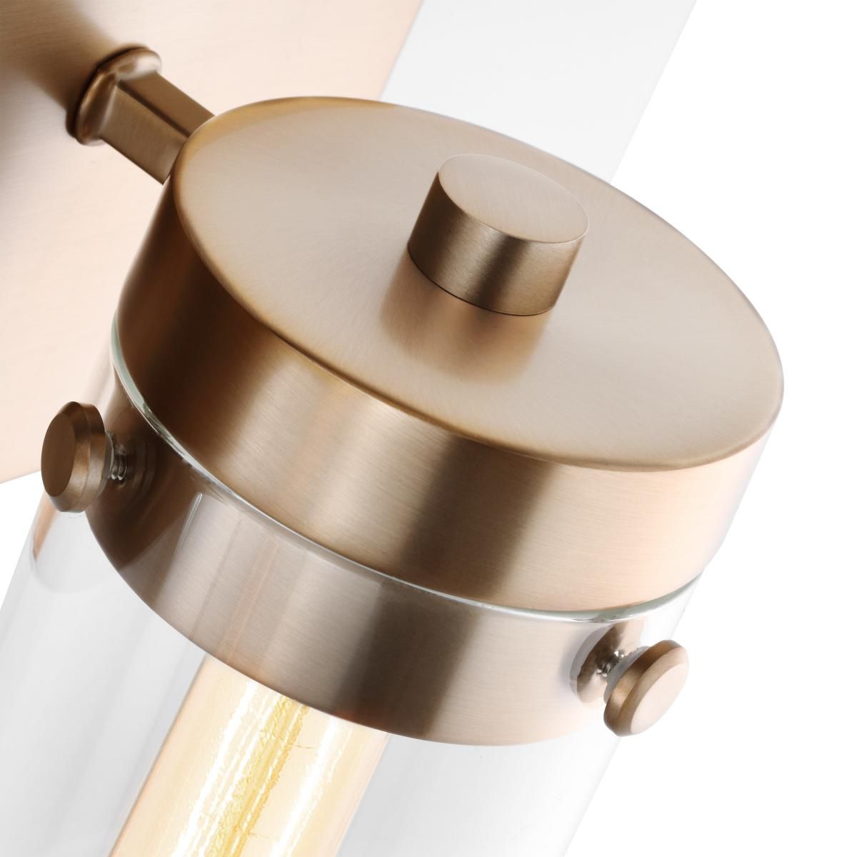 Image 4 Intersection; 3 Light; Vanity; Burnished Brass with Clear Glass more views