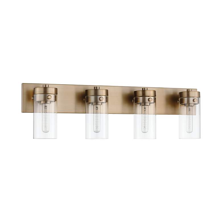 Image 3 Intersection; 4 Light; Vanity; Burnished Brass with Clear Glass more views