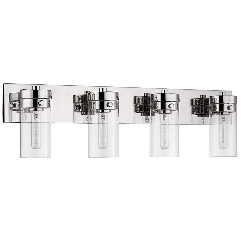 Image 1 Intersection; 4 Light; Vanity; Polished Nickel with Clear Glass