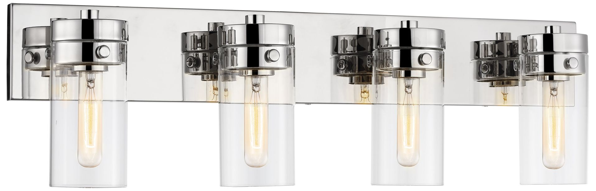 Image 3 Intersection; 4 Light; Vanity; Polished Nickel with Clear Glass more views
