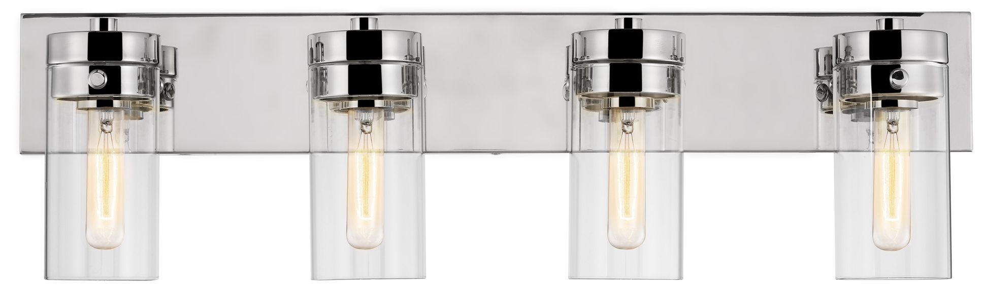 Image 4 Intersection; 4 Light; Vanity; Polished Nickel with Clear Glass more views