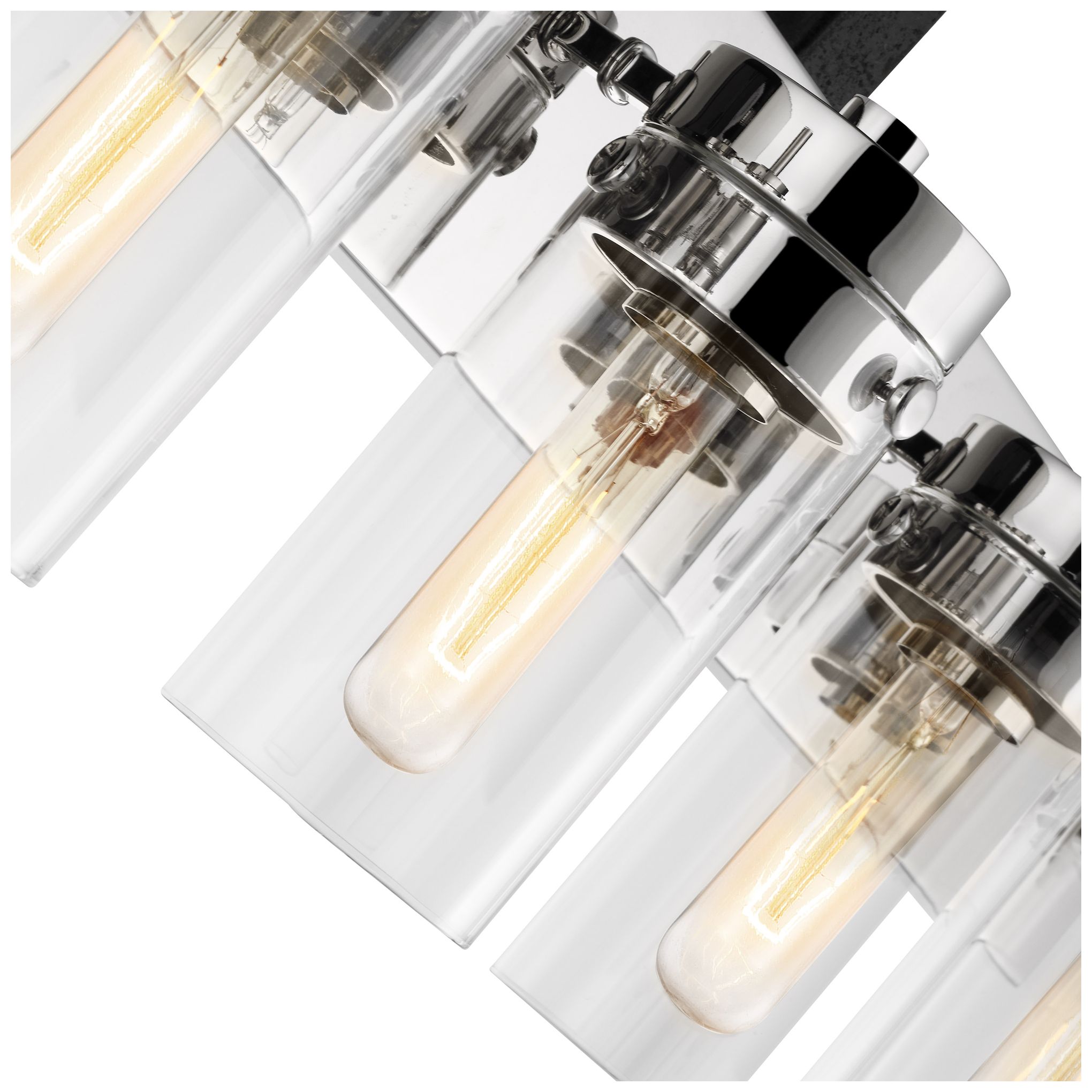 Image 5 Intersection; 4 Light; Vanity; Polished Nickel with Clear Glass more views