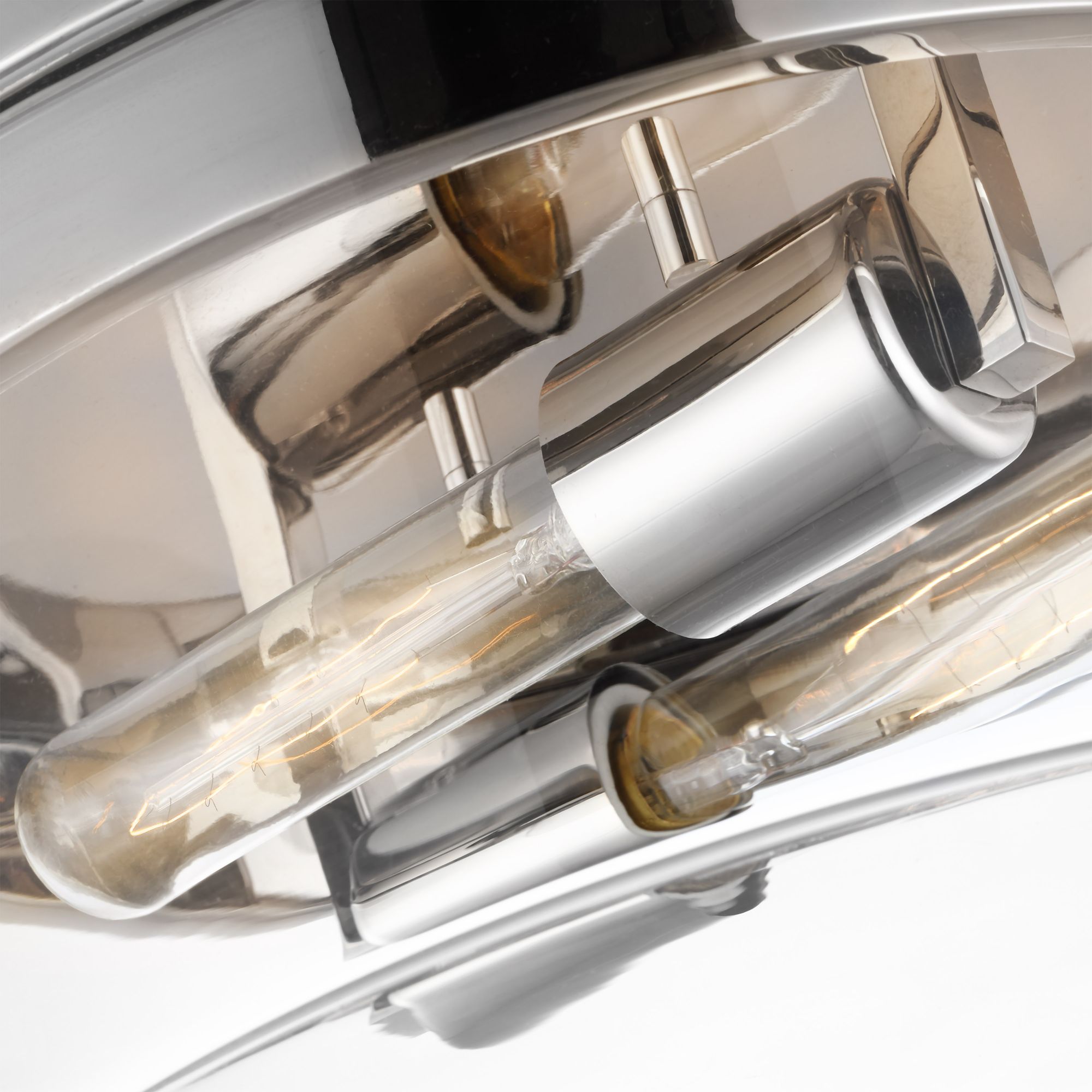 Image 3 Intersection; Medium Flush Mount Fixture; Polished Nickel with Clear Glass more views