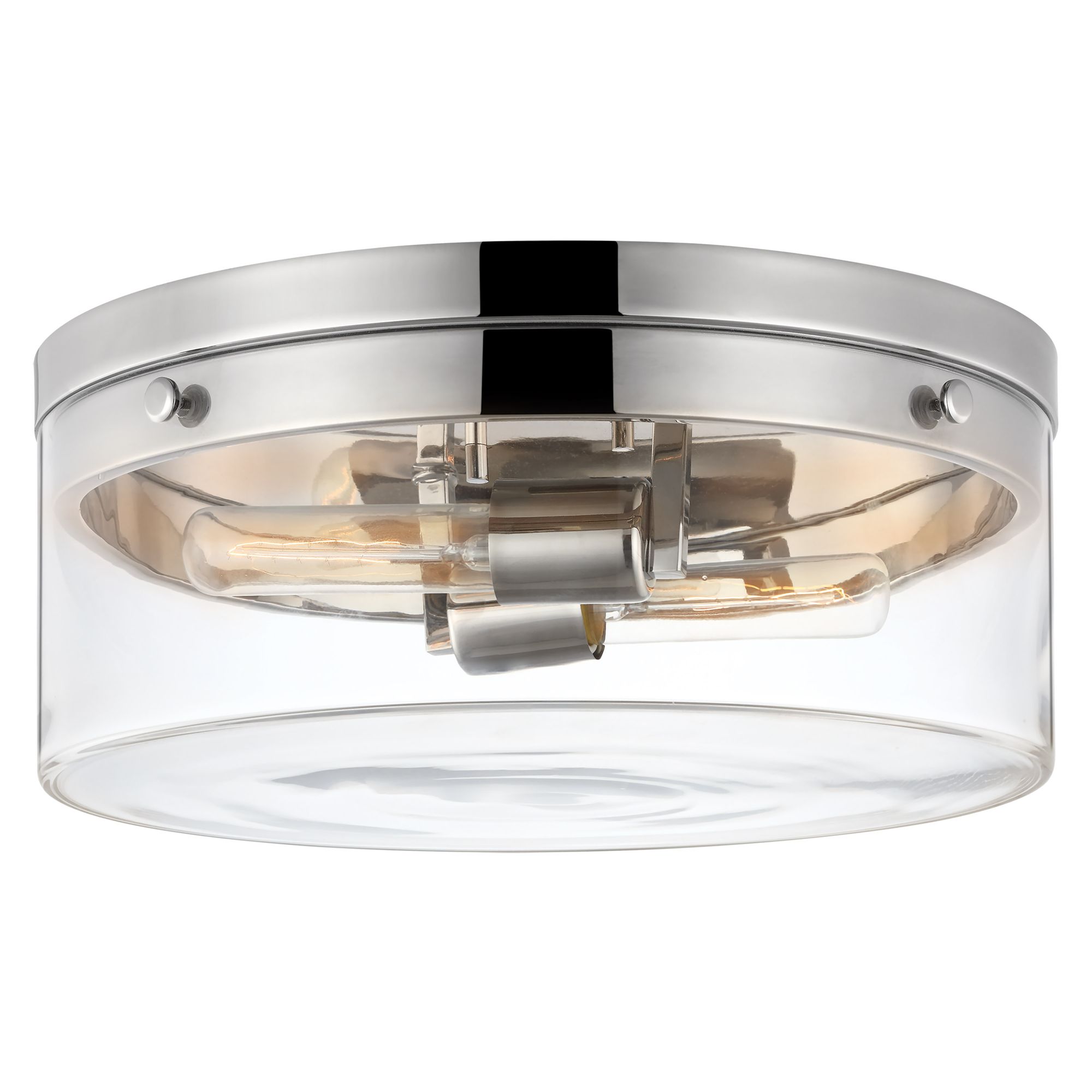 Image 3 Intersection; Small Flush Mount Fixture; Polished Nickel with Clear Glass more views
