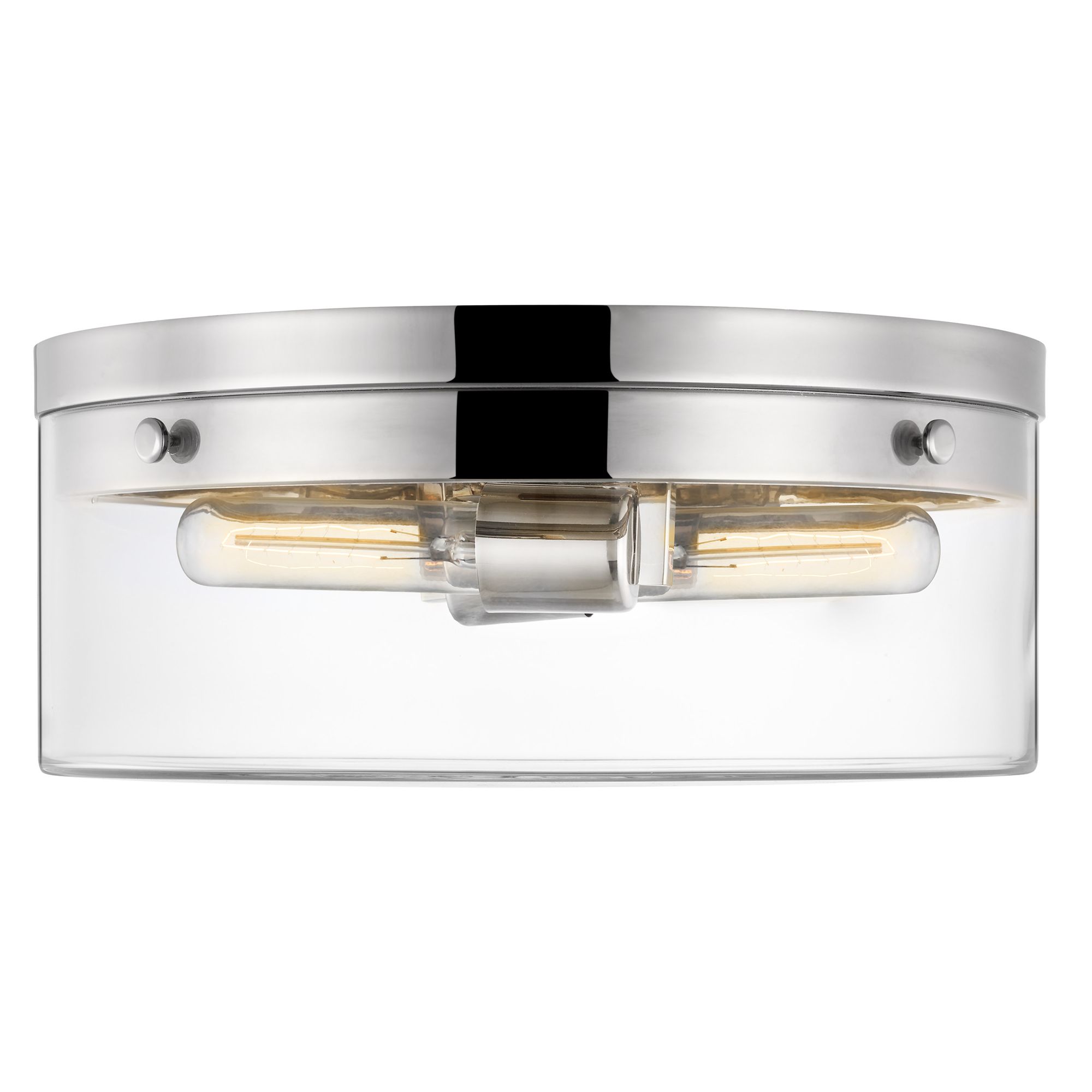 Image 4 Intersection; Small Flush Mount Fixture; Polished Nickel with Clear Glass more views