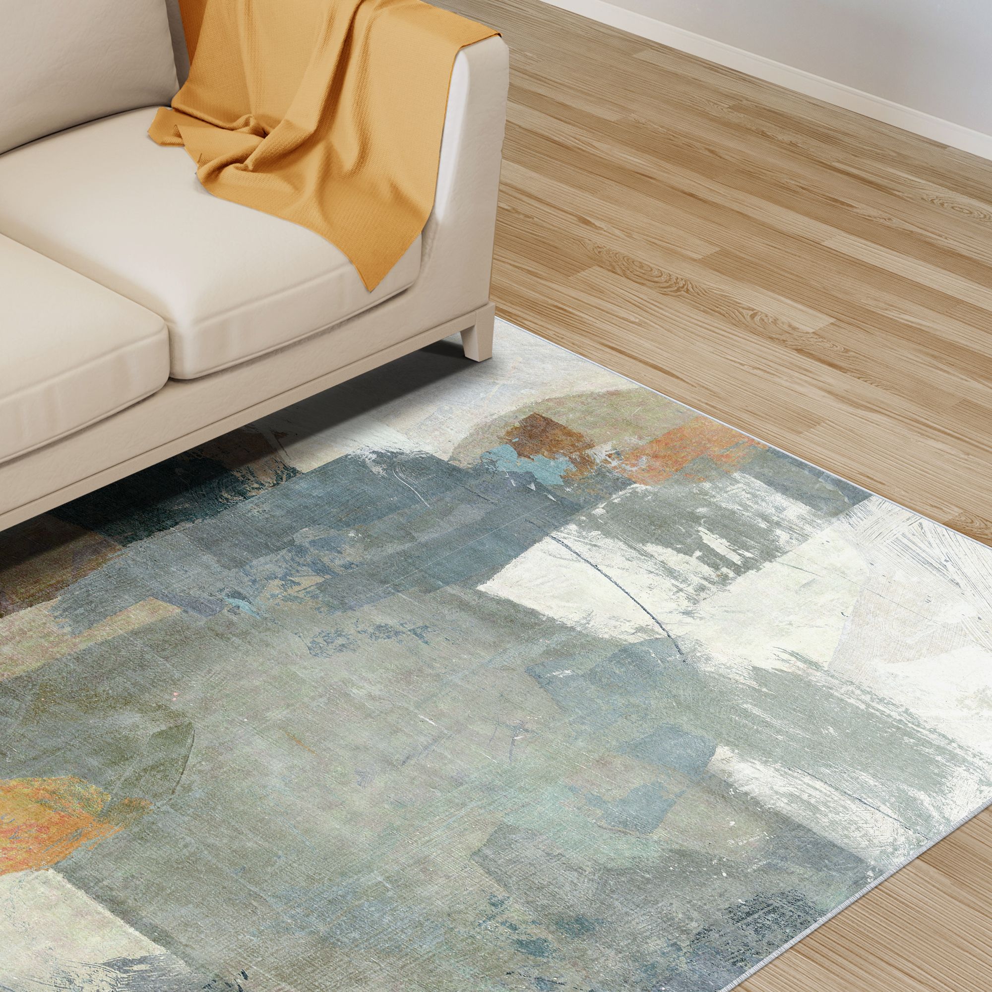 Image 5 Interstellar Washable Abstract Art Area Rug size 5'x8' more views