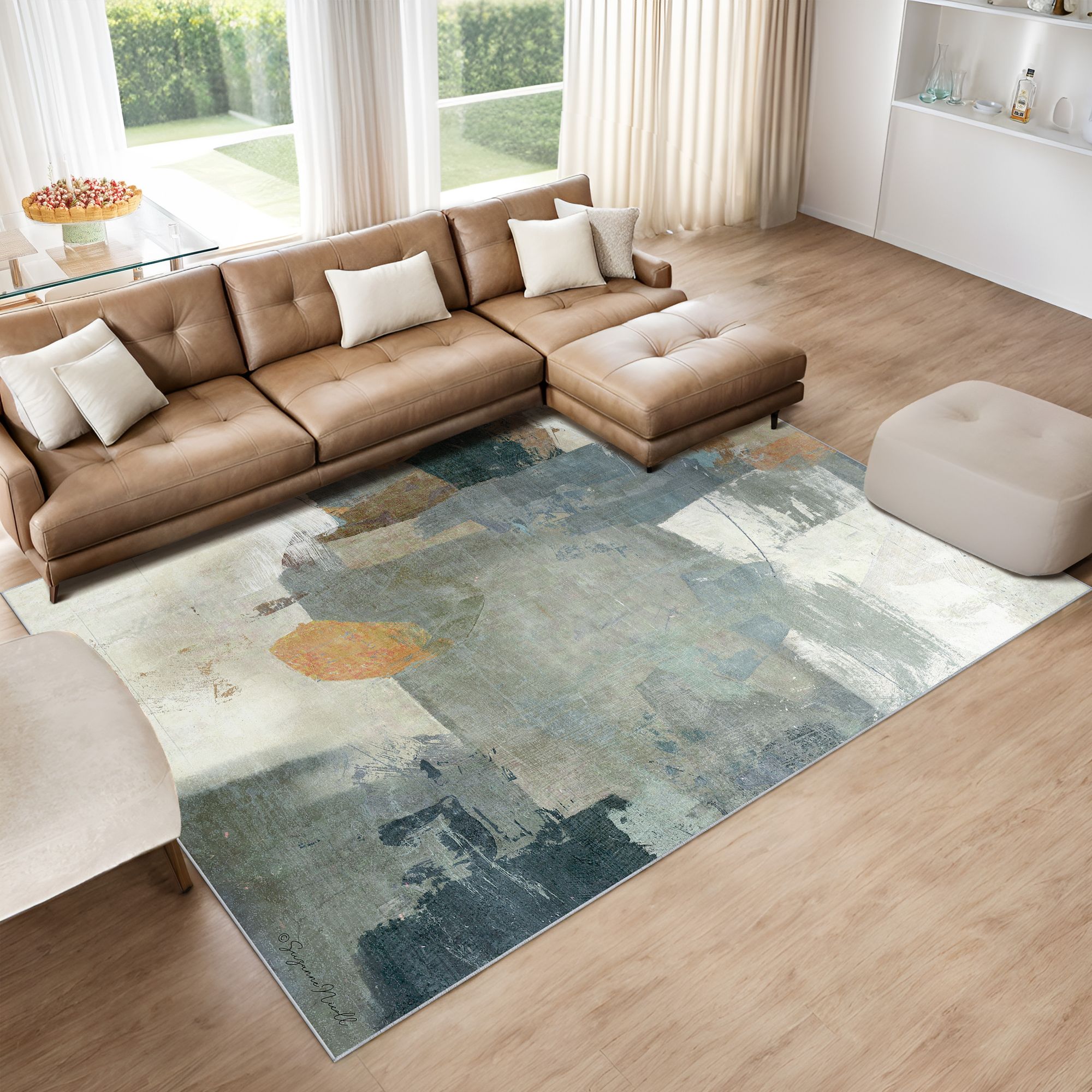 Image 2 Interstellar Washable Abstract Art Area Rug size 8'x10' more views