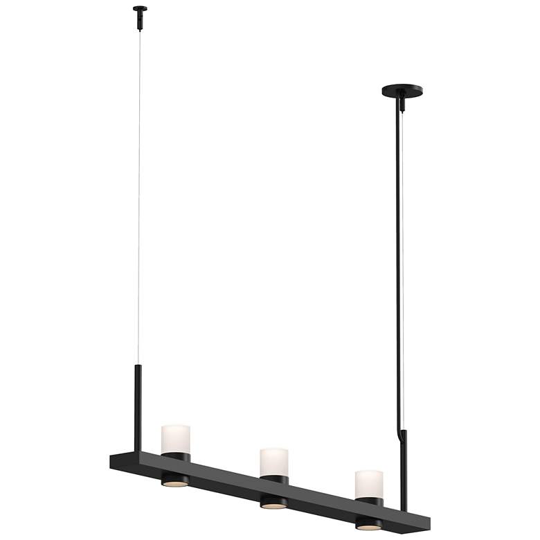 Image 1 Intervals 48.25" Wide Satin Black Cylinder Uplight LED Pendant