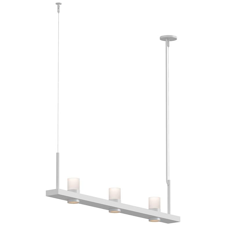 Image 1 Intervals 48.25" Wide Satin White Cylinder Uplight LED Pendant
