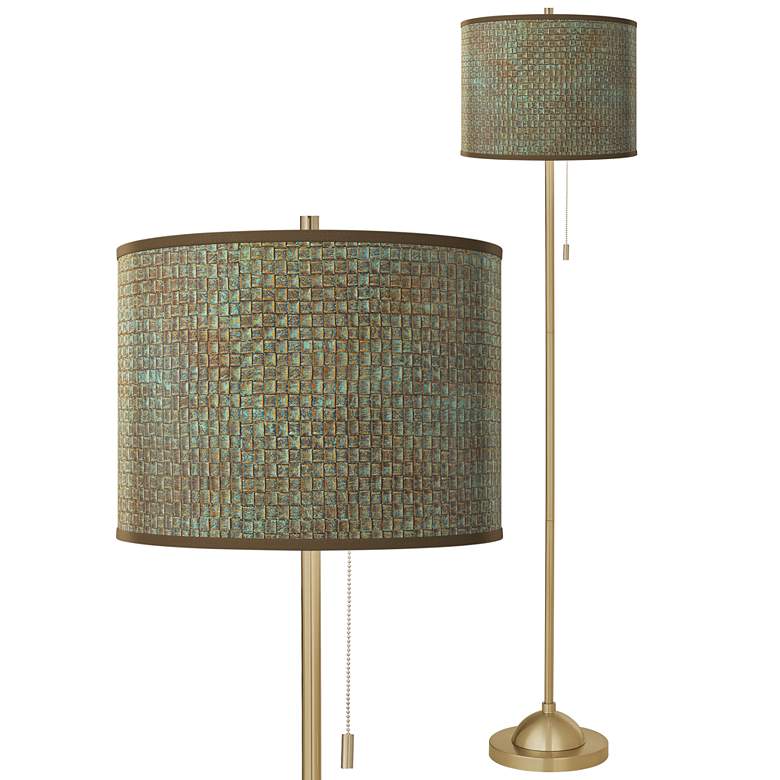 Image 1 Interweave Patina Giclee Warm Gold Stick Floor Lamp