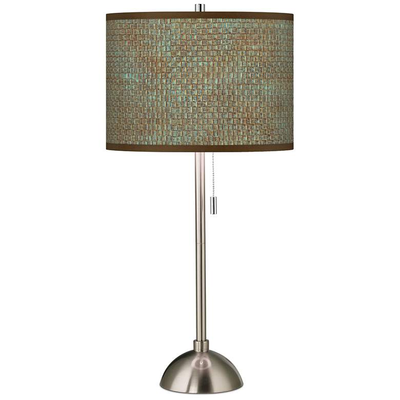 Interweave Patina Pattern Contemporary Table Lamp