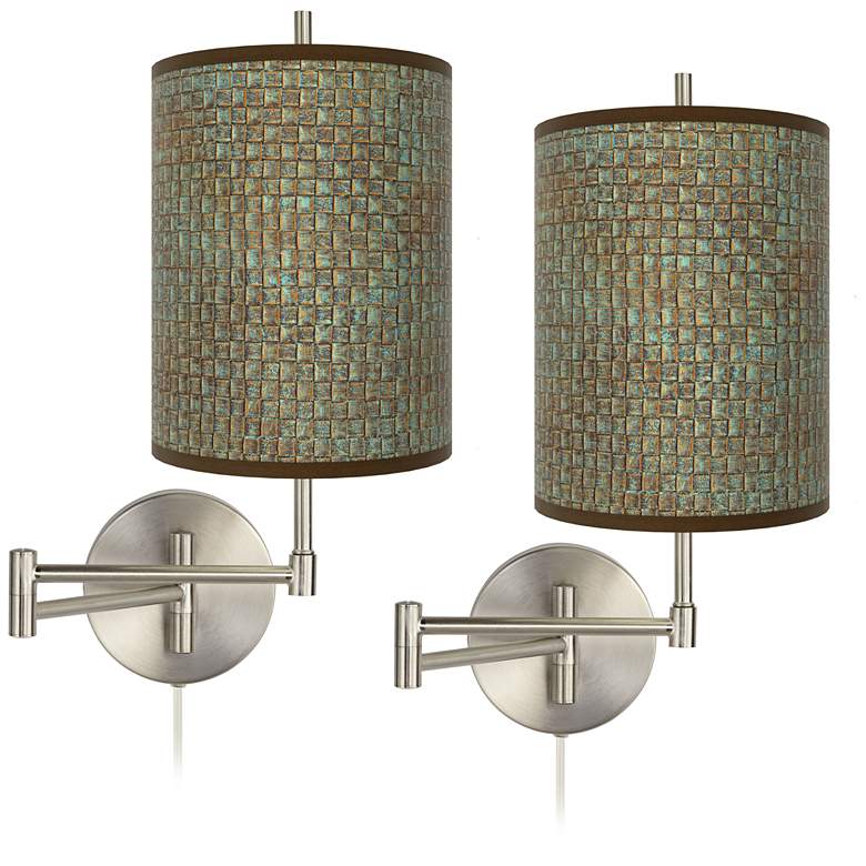 Image 1 Interweave Patina Tessa Nickel Swing Arm Wall Lamps Set of 2