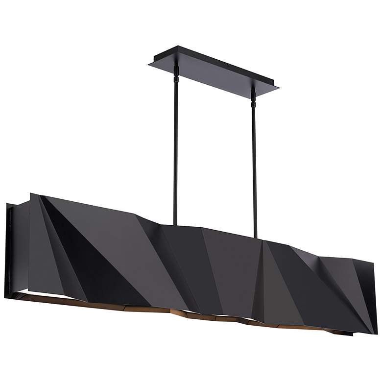 Image 1 Intrasection 10"H x 56"W 1-Light Linear Chandelier in Black