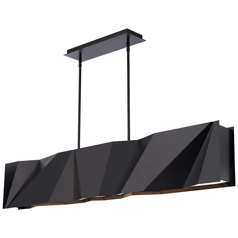Image 2 Intrasection 10"H x 56"W 1-Light Linear Chandelier in Black