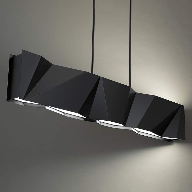 Image 1 Intrasection 10"H x 56"W 1-Light Linear Chandelier in Black