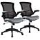 Intrepid Coffee and Gray Adjustable Office Chair Set of 2