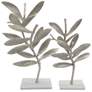 Intrinsic Leaf Silver &#38; White Aluminum Statuaries - Set of 2