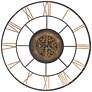 1_Inverness Antique Black and Gold 56" Round Gear Wall Clock