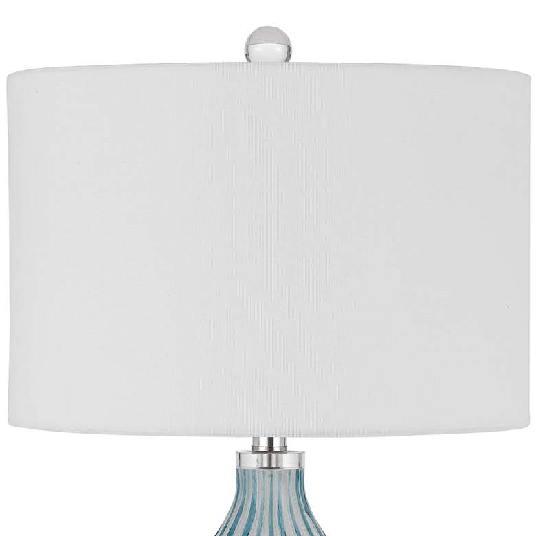 Image 4 Inveruno Aqua Gray Striped Glass Bottle Table Lamp more views