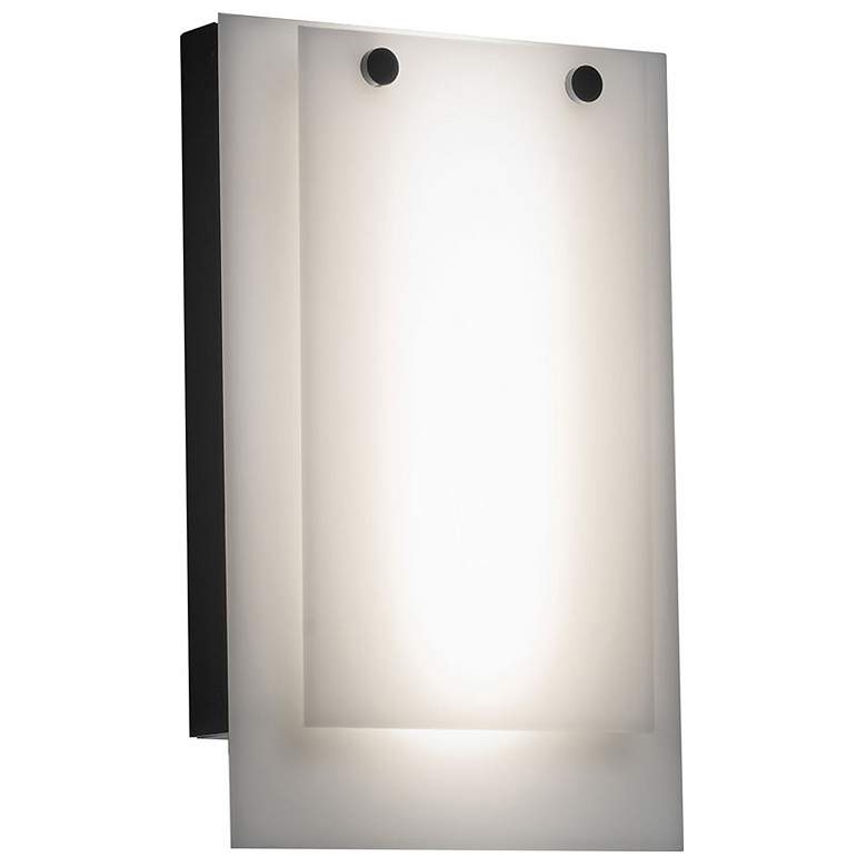 Image 1 Invicta 14 inchH Dark Iron and Opal Acrylic Exterior Sconce LED