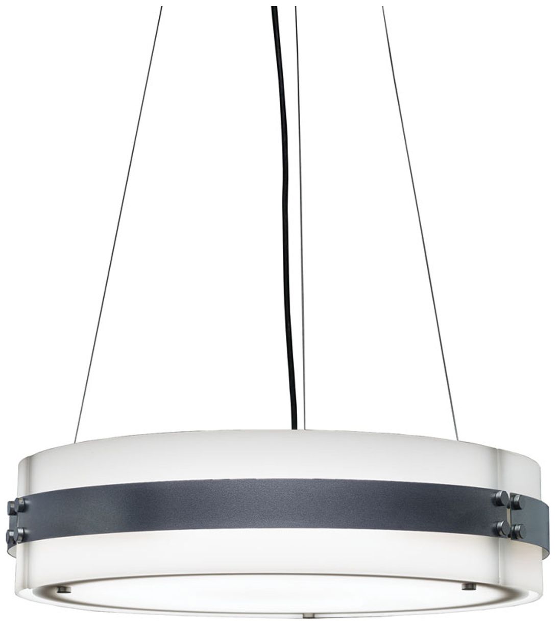 Invicta 24" Wide Dark Iron|Opal Acrylic Pendant 0-10V LED