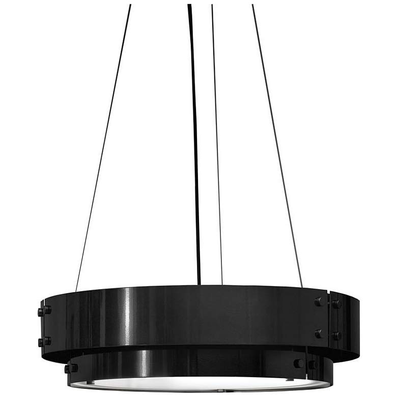 Image 1 Invicta 24"W Black Pearl and Opal Acrylic Pendant Triac LED