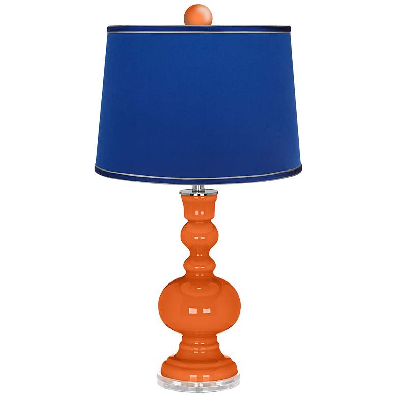 Image 1 Invigorate Apothecary Lamp-Finial and Satin Dark Blue Shade