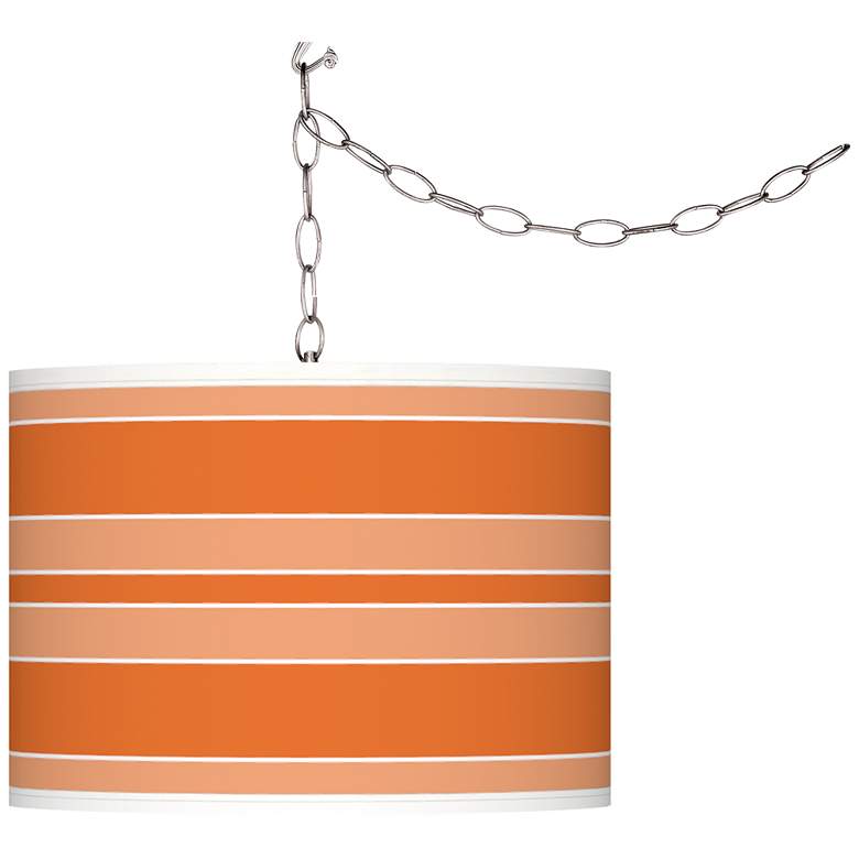 Image 1 Invigorate Bold Stripe Giclee Glow Plug-In Swag Pendant