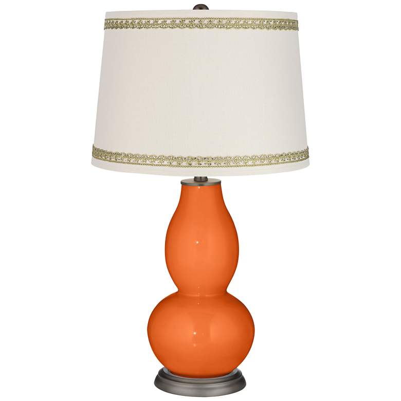 Image 1 Invigorate Double Gourd Table Lamp with Rhinestone Lace Trim