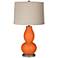 Invigorate Linen Drum Shade Double Gourd Table Lamp