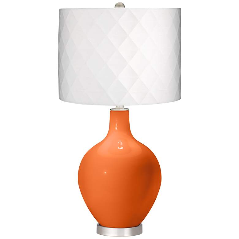 Image 1 Invigorate Off-White Diamond Shade Ovo Table Lamp