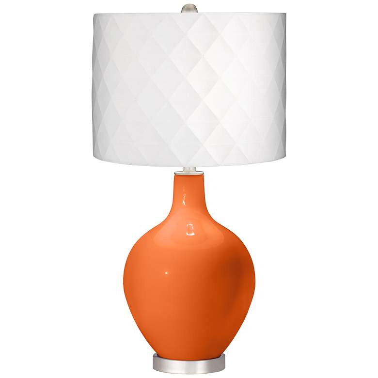 Image 1 Invigorate Off-White Diamond Shade Ovo Table Lamp