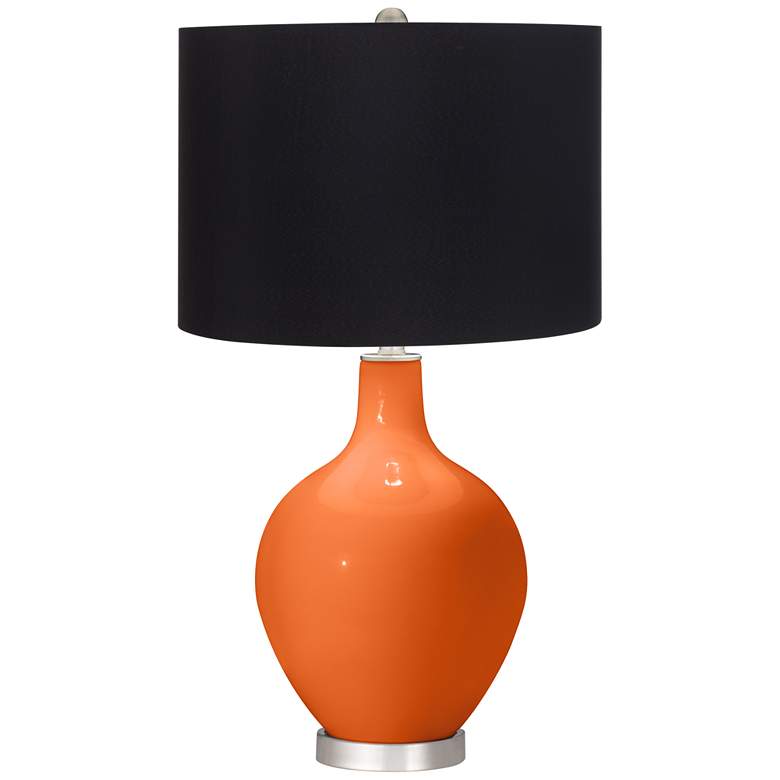 Image 1 Invigorate Orange Ovo Table Lamp with Black Shade