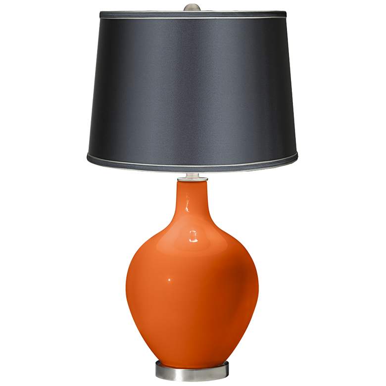Image 1 Invigorate - Satin Dark Gray Shade Ovo Table Lamp